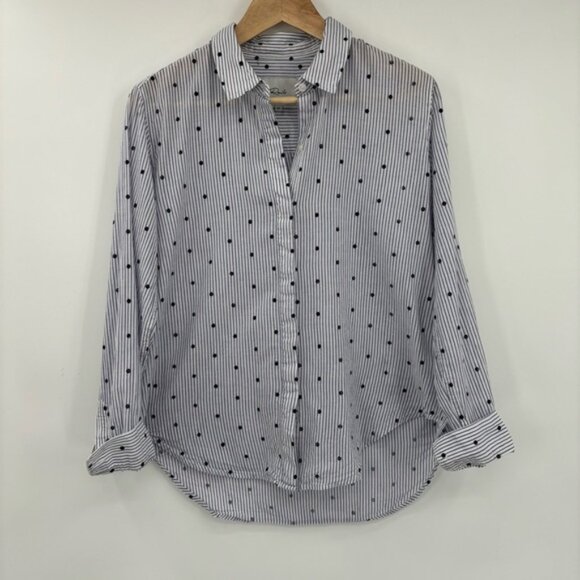 Rails Taylor Flocked Polka Dot Button Down Shirt Size M - Picture 2 of 11
